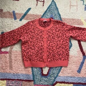 Kate Spade Leopard Print Cardigan Sweater